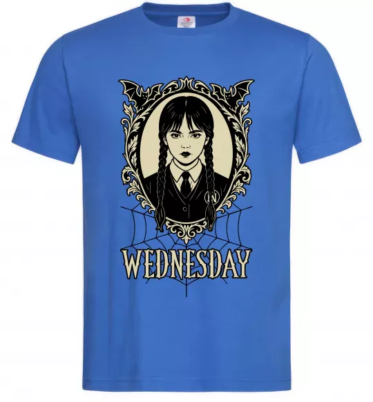 Мужская футболка Wednesday павутина Ярко-синий фото