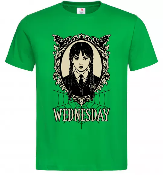 Мужская футболка Wednesday павутина Зеленый фото
