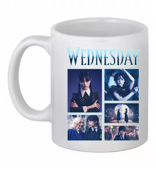 Чашка керамічна Wednesday колаж Білий фото