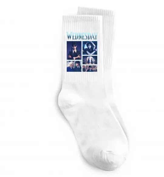 Носки Wednesday колаж Белый фото