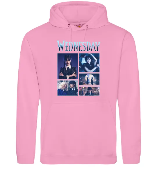 Мужская толстовка (худи) Wednesday колаж Розовый фото