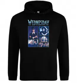 Женская толстовка (худи) Wednesday колаж Черный фото