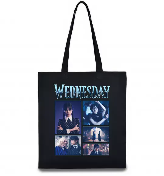 Эко-сумка Wednesday колаж Черный фото