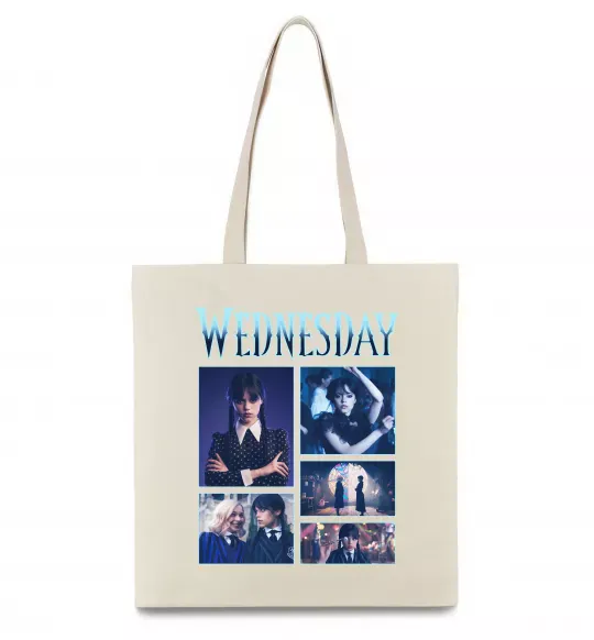 Эко-сумка Wednesday колаж Бежевый фото