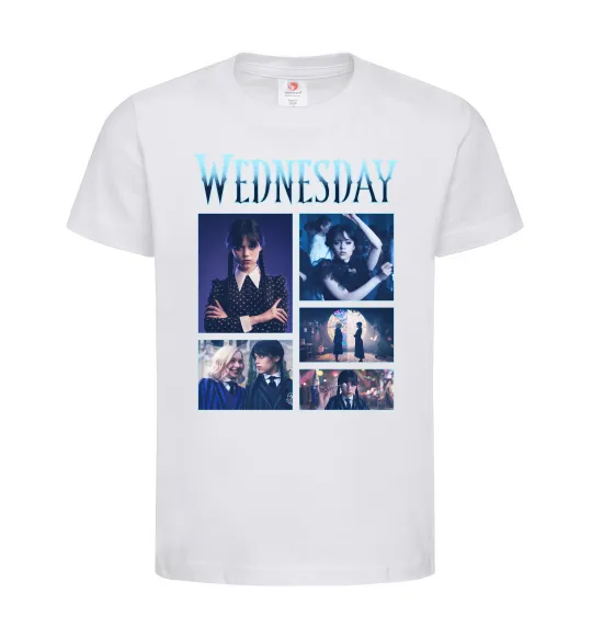 Дитяча футболка Wednesday колаж Білий фото