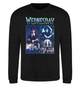 Свитшот Wednesday колаж Черный фото