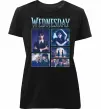 Женская премиум футболка Wednesday колаж Черный фото