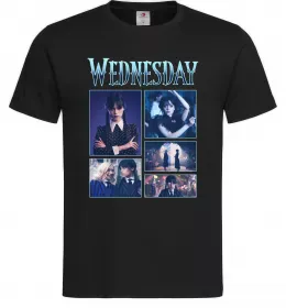 Чоловіча футболка Wednesday колаж Чорний фото