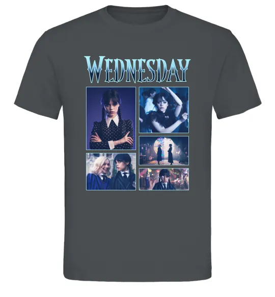 Мужская футболка Wednesday колаж Графит фото