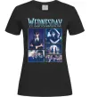 Жіноча футболка Wednesday колаж Чорний фото