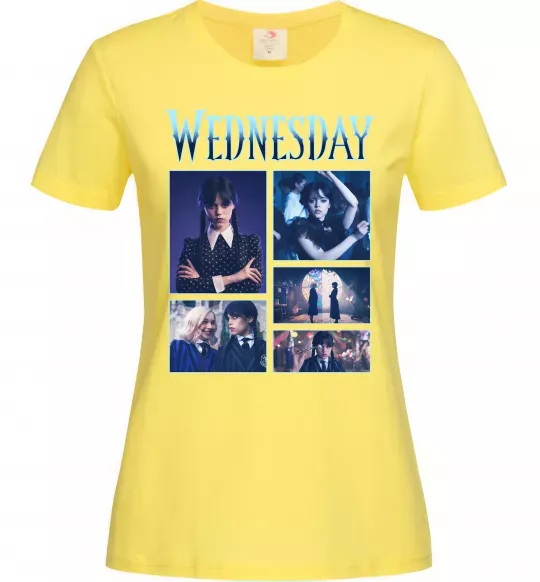 Жіноча футболка Wednesday колаж Лимонний фото