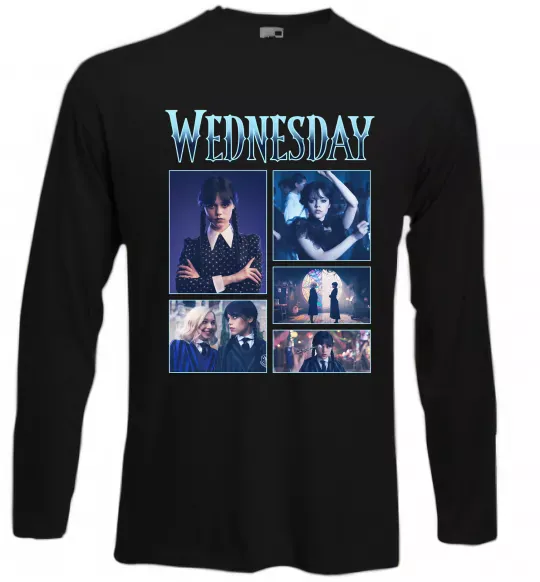 Лонгслив Wednesday колаж Черный фото