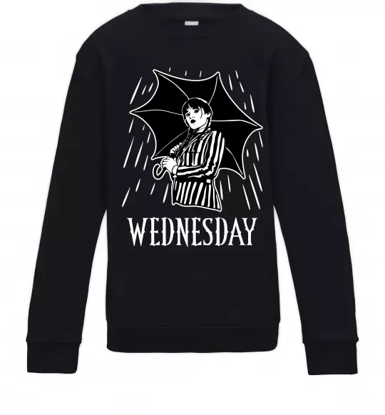 Дитячий світшот Wednesday з парасолькою Чорний фото