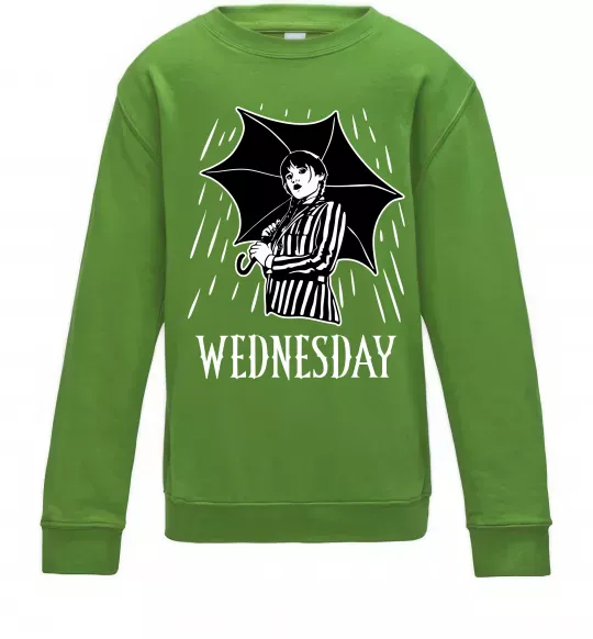 Дитячий світшот Wednesday з парасолькою Лаймовий фото