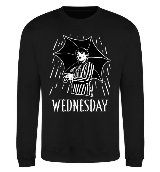 Свитшот Wednesday з парасолькою Черный фото