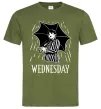 Мужская футболка Wednesday з парасолькою Оливковый Мужская футболка Wednesday з парасолькою Оливковый фото