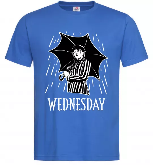 Мужская футболка Wednesday з парасолькою Ярко-синий фото