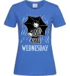 Женская футболка Wednesday з парасолькою Ярко-синий фото