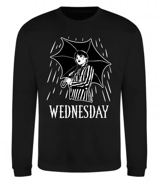 Світшот Wednesday з парасолькою Чорний фото