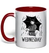 Чашка с цветной ручкой Wednesday з парасолькою Красный фото