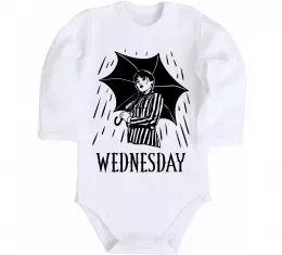 Детский боди Wednesday з парасолькою Белый фото