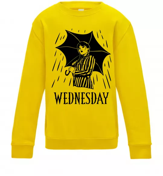 Дитячий світшот Wednesday з парасолькою Сонячно жовтий фото