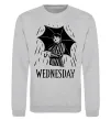 Свитшот Wednesday з парасолькою Серый меланж фото