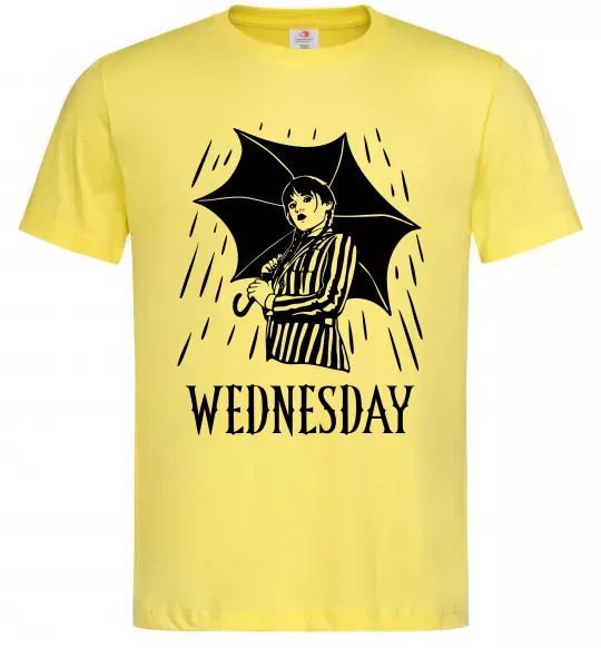 Мужская футболка Wednesday з парасолькою Лимонный фото