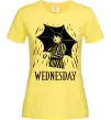Женская футболка Wednesday з парасолькою Лимонный фото