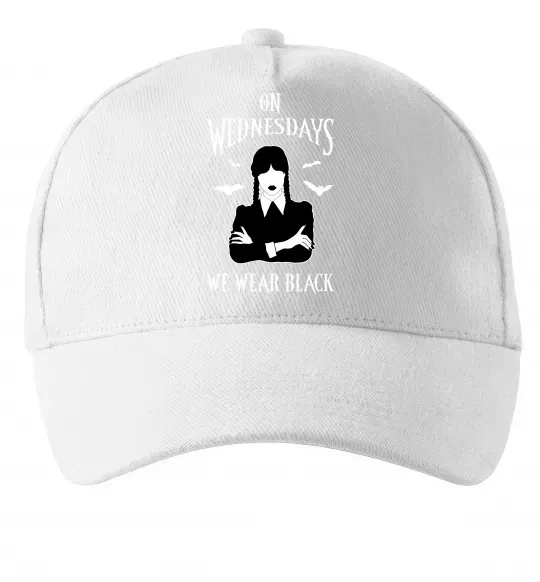 Кепка On Wednesday we wear black силует Білий фото