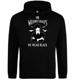 Мужская толстовка (худи) Wednesday once an Addams always an Addams Черный фото