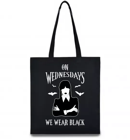 Еко-сумка On Wednesday we wear black силует Чорний фото