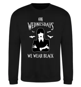 Свитшот On Wednesday we wear black силует Черный фото