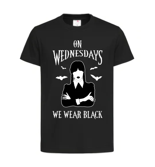 Детская футболка On Wednesday we wear black силует Черный фото