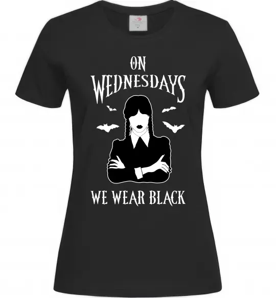 Жіноча футболка On Wednesday we wear black силует Чорний фото