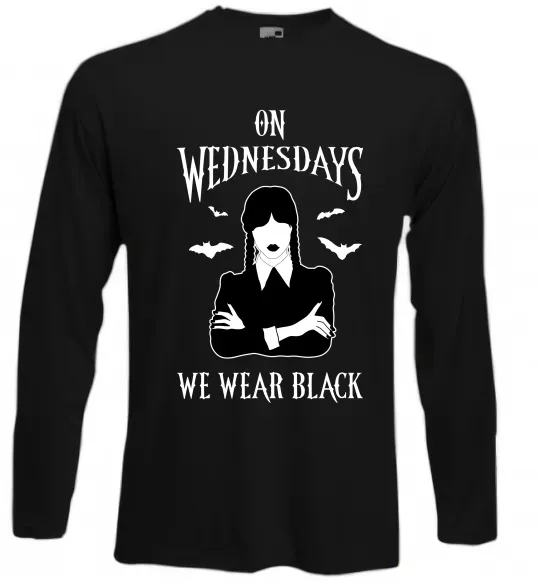 Лонгслив On Wednesday we wear black силует Черный фото