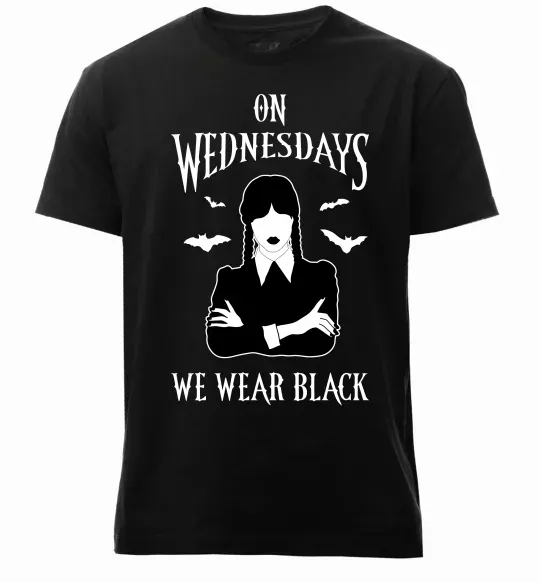 Чоловіча преміум футболка On Wednesday we wear black силует Чорний фото