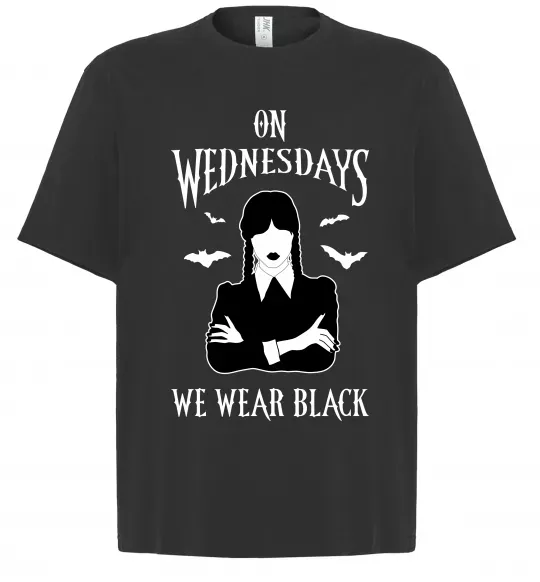 Футболка Оверсайз On Wednesday we wear black силует Чорний фото