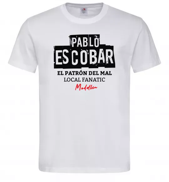 Чоловіча футболка Pablo Escobar El Patron local fanatic, розмір - М Білий фото