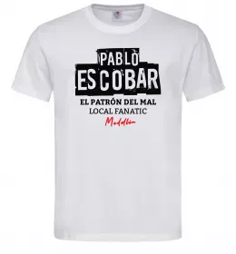 Чоловіча футболка Pablo Escobar El Patron local fanatic, розмір - М Білий фото