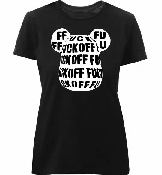 Жіноча преміум футболка Fuckoff Чорний фото