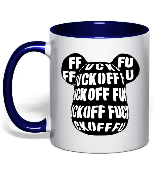 Чашка с цветной ручкой Fuckoff Глубокий темно-синий фото