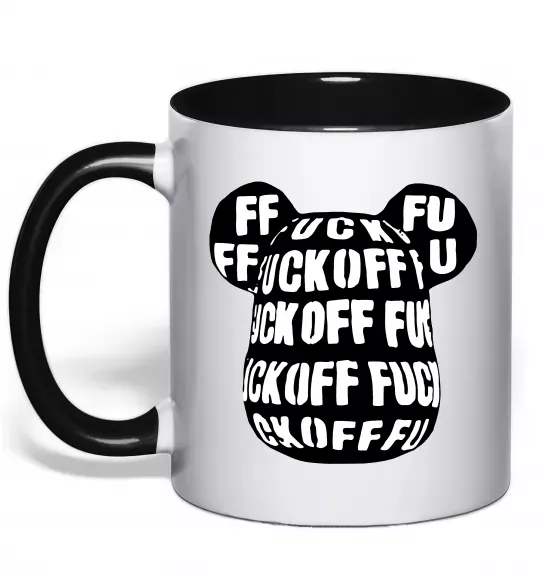 Чашка с цветной ручкой Fuckoff Черный фото