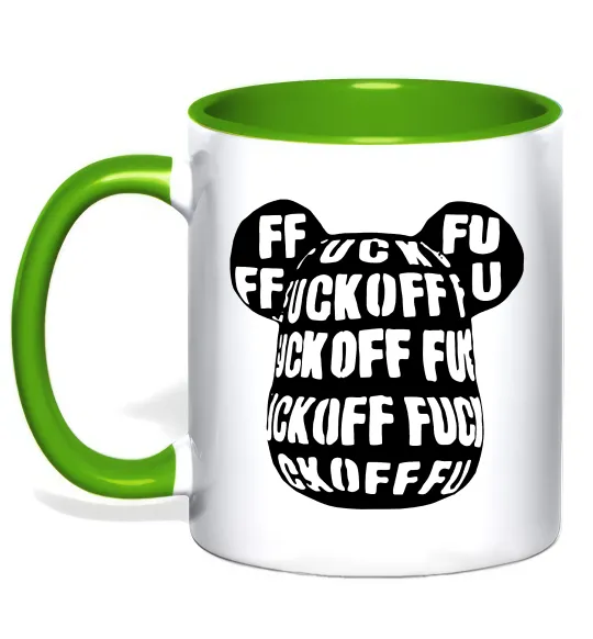 Чашка с цветной ручкой Fuckoff Лаймовый фото