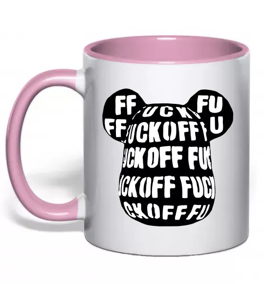 Чашка с цветной ручкой Fuckoff Нежно розовый фото