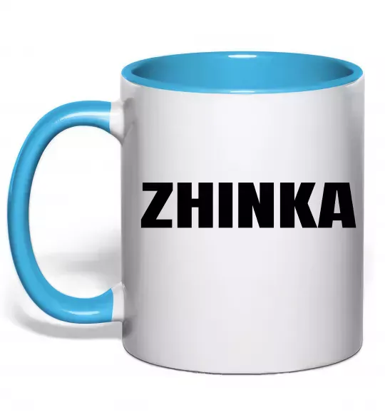 Чашка з кольоровою ручкою Zhinka Блакитний фото