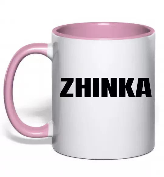 Чашка з кольоровою ручкою Zhinka Ніжно рожевий фото