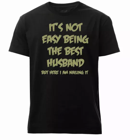 Мужская премиум футболка Not easy being the best husband Черный фото