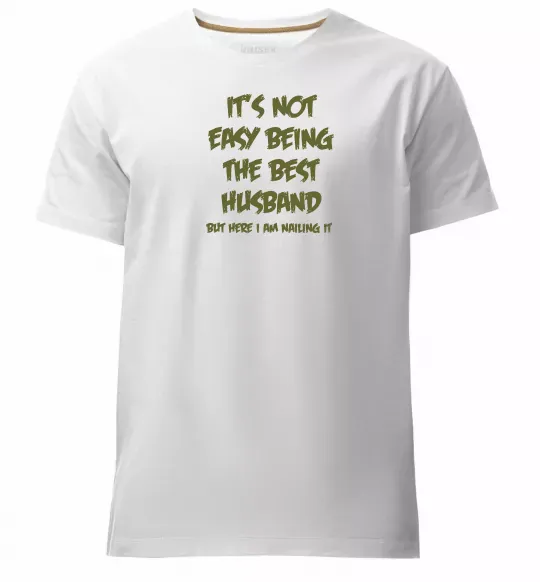 Мужская премиум футболка Not easy being the best husband Белый фото
