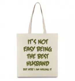 Эко-сумка Not easy being the best husband Бежевый фото